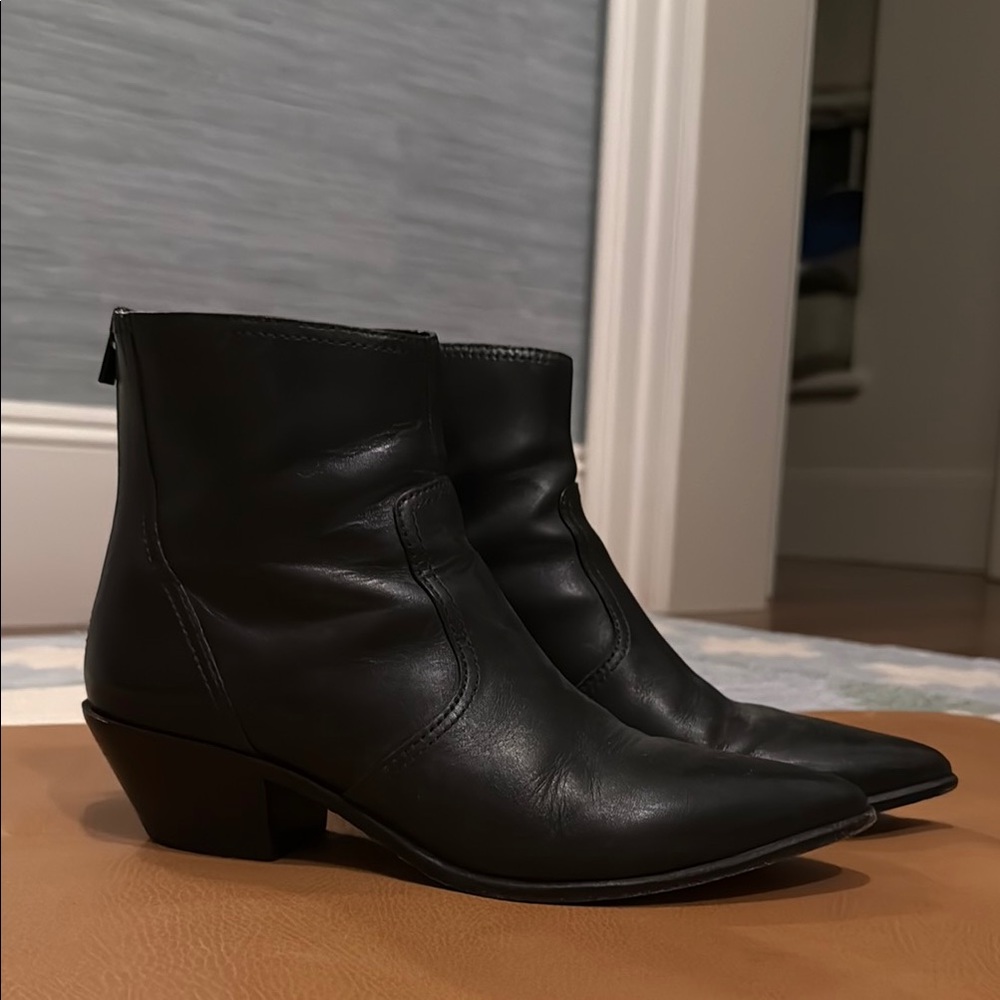 Loeffler Randall Black Ankle Booties with Pointed Toe